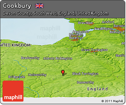 Physical Panoramic Map of Cookbury