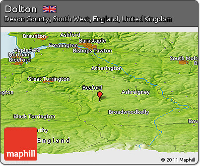 Physical Panoramic Map of Dolton