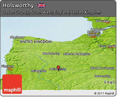 Physical Panoramic Map of Holsworthy