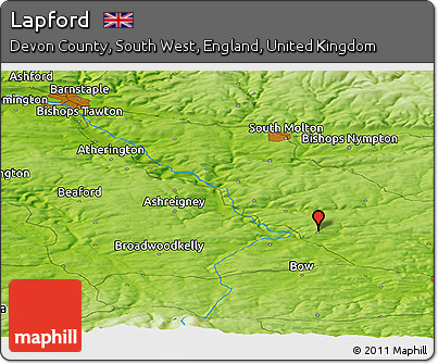 Physical Panoramic Map of Lapford