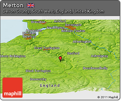 Physical Panoramic Map of Merton