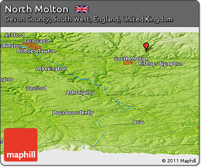 Physical Panoramic Map of North Molton