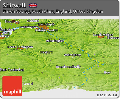 Physical Panoramic Map of Shirwell
