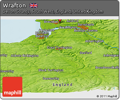 Physical Panoramic Map of Wrafton