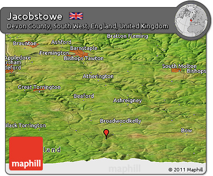 Satellite Panoramic Map of Jacobstowe