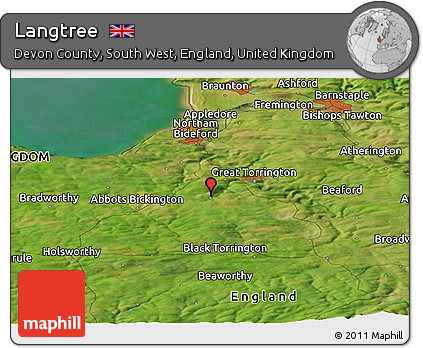 Satellite Panoramic Map of Langtree