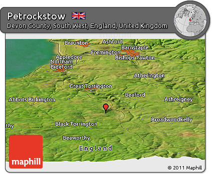 Satellite Panoramic Map of Petrockstow