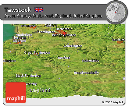 Satellite Panoramic Map of Tawstock