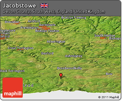 Satellite Panoramic Map of Jacobstowe