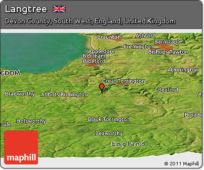 Satellite Panoramic Map of Langtree