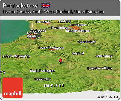 Satellite Panoramic Map of Petrockstow