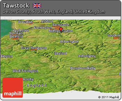 Satellite Panoramic Map of Tawstock