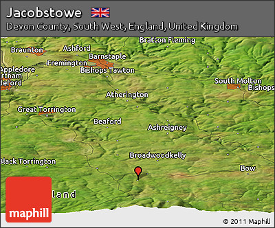 Satellite Panoramic Map of Jacobstowe