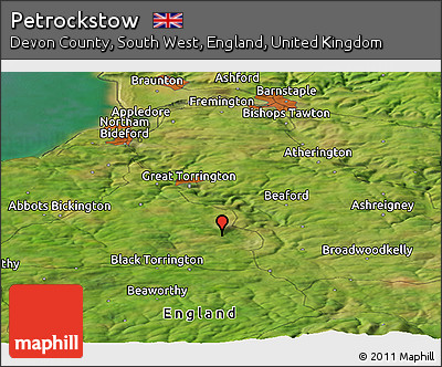 Satellite Panoramic Map of Petrockstow