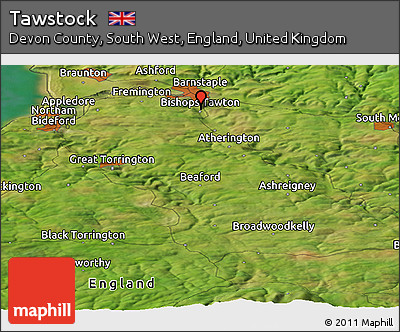 Satellite Panoramic Map of Tawstock
