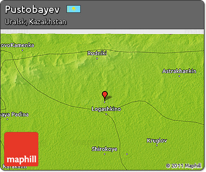 Physical 3D Map of Pustobayev