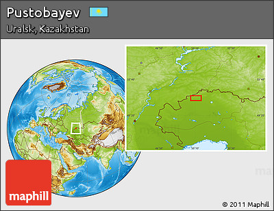 Physical Location Map of Pustobayev
