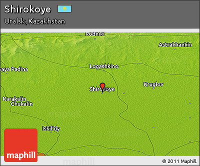 Physical Panoramic Map of Shirokoye