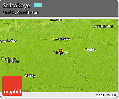 Physical Panoramic Map of Shirokoye