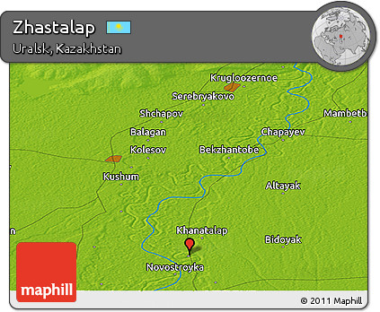 Physical Panoramic Map of Zhastalap