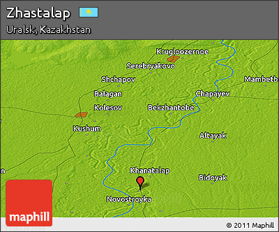 Physical Panoramic Map of Zhastalap