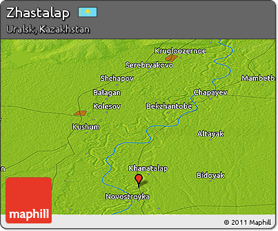 Physical Panoramic Map of Zhastalap