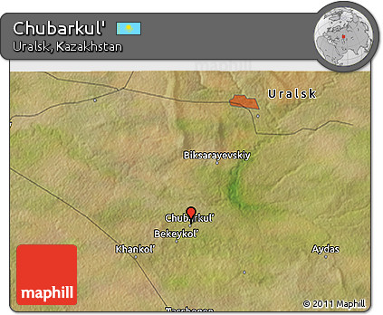 Satellite 3D Map of Chubarkul'