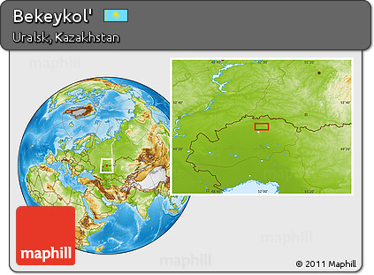 Physical Location Map of Bekeykol'