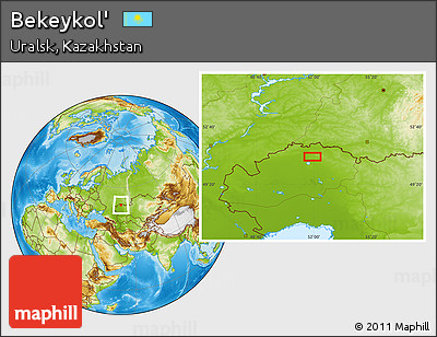 Physical Location Map of Bekeykol'