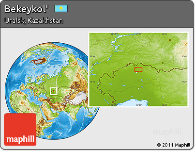 Physical Location Map of Bekeykol'