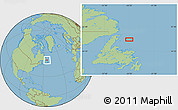 Savanna Style Location Map of the area around 50° 55' 47" N, 54° 19' 30" W