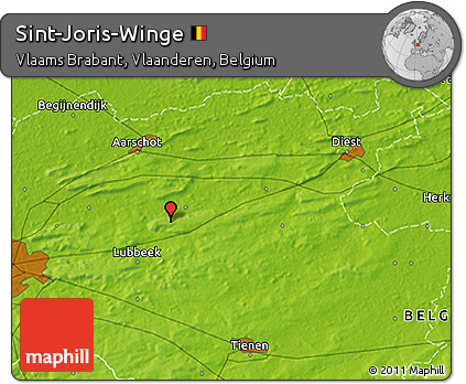 Physical 3D Map of Sint-Joris-Winge