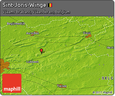 Physical 3D Map of Sint-Joris-Winge
