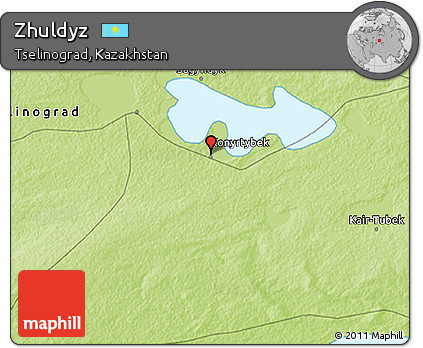 Physical 3D Map of Zhuldyz