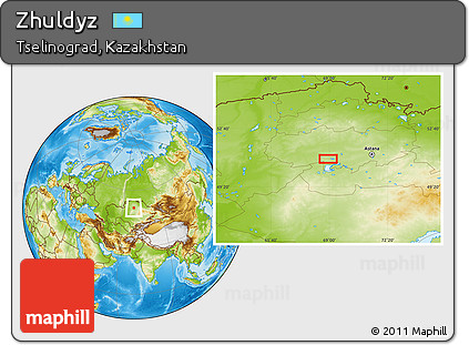 Physical Location Map of Zhuldyz