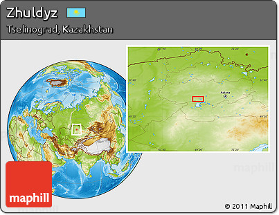 Physical Location Map of Zhuldyz