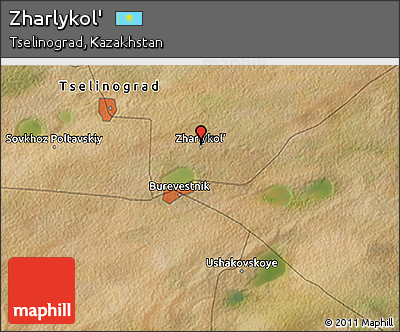 Satellite 3D Map of Zharlykol'