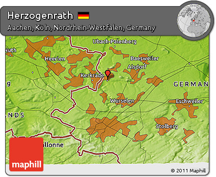 Physical 3D Map of Herzogenrath