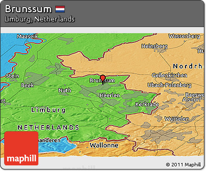 Political Panoramic Map of Brunssum
