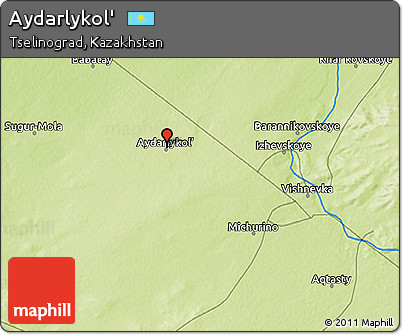 Physical 3D Map of Aydarlykol'