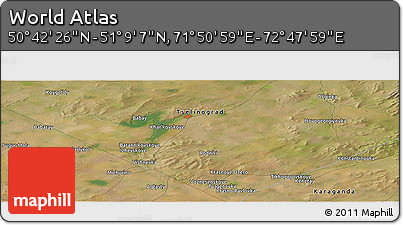 Satellite Panoramic Map of the Area around 50° 55' 47" N, 72° 19' 29" E