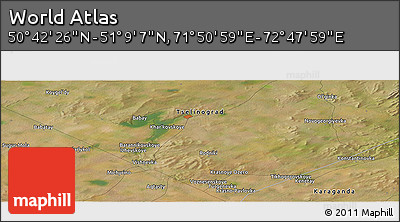 Satellite Panoramic Map of the Area around 50° 55' 47" N, 72° 19' 29" E