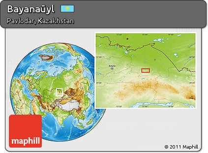 Physical Location Map of Bayanaūyl