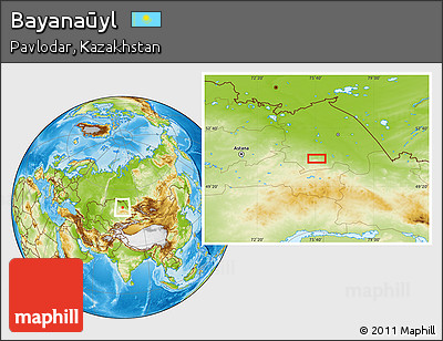 Physical Location Map of Bayanaūyl