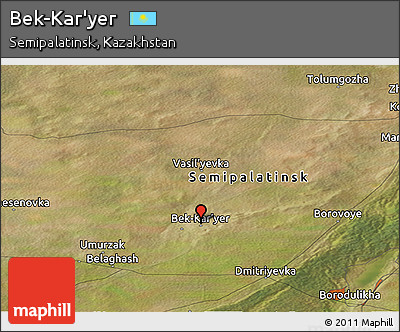 Satellite Panoramic Map of Bek-Kar'yer
