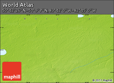 Physical Map of the Area around 50° 55' 47" N, 83° 13' 29" W