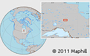Gray Location Map of the area around 50° 55' 47" N, 85° 46' 30" W