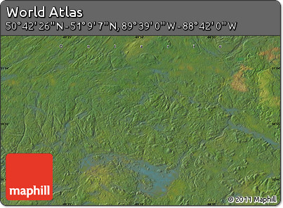 Satellite Map of the Area around 50° 55' 47" N, 89° 10' 30" W