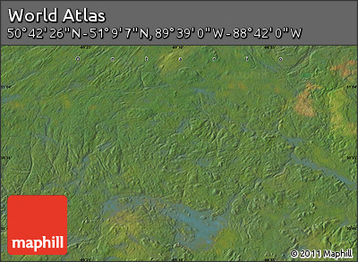 Satellite Map of the Area around 50° 55' 47" N, 89° 10' 30" W