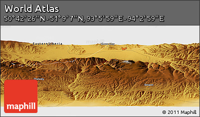 Physical Panoramic Map of the Area around 50° 55' 47" N, 93° 34' 29" E